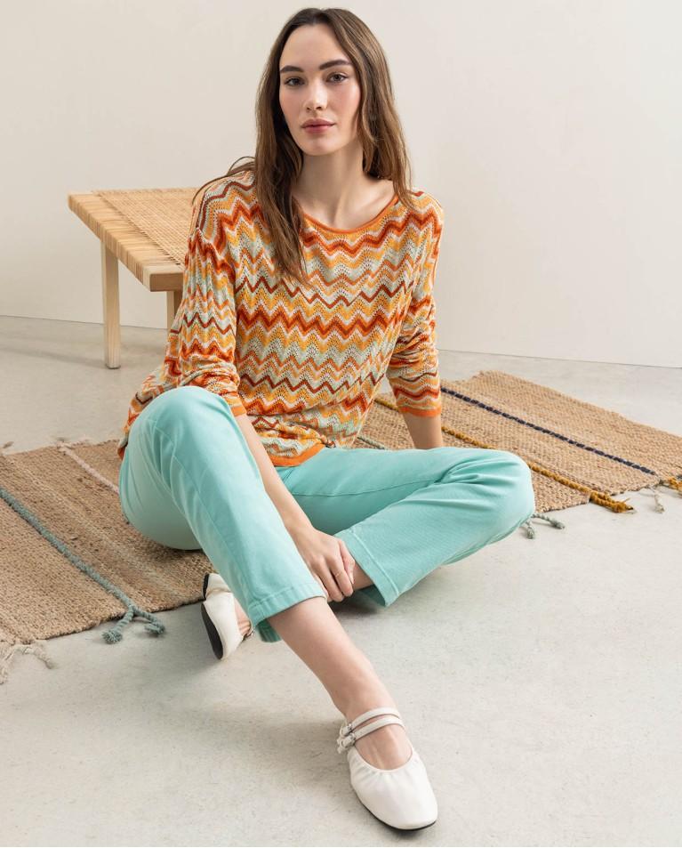 Surkana Jersey Tricot Manga Larga Naranja