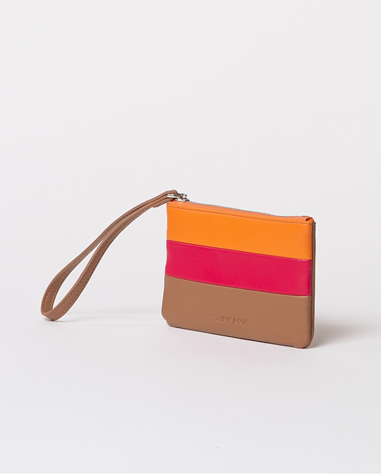 Surkana Monedero Blando Tricolor Efecto Piel Multi