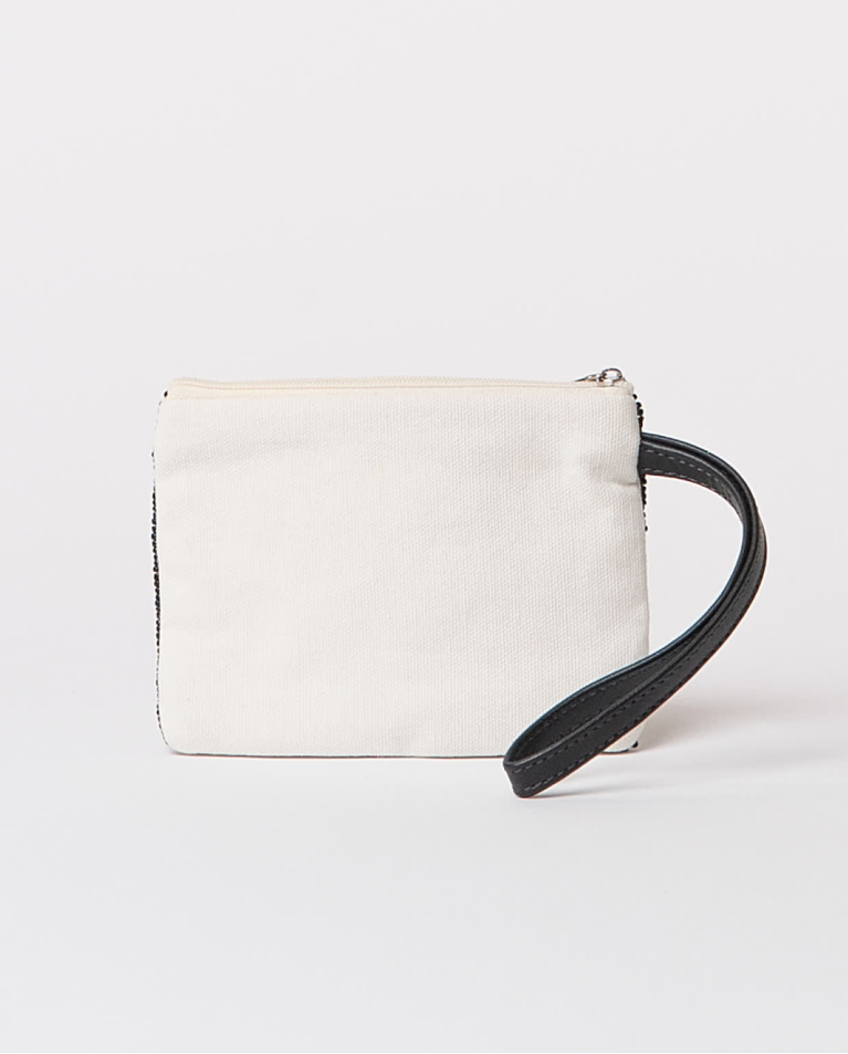 Surkana Monedero Con Abalorios Metalizados Crudo