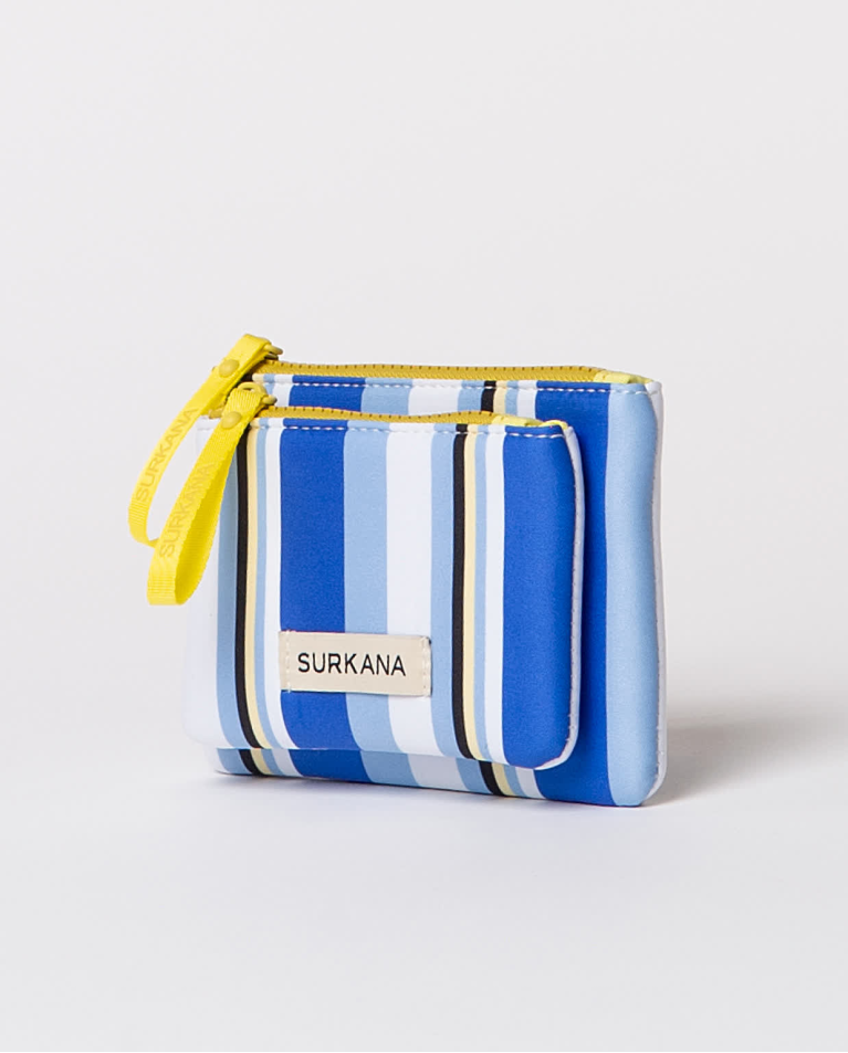 Surkana Monedero Doble De Neopreno Estampado Azul