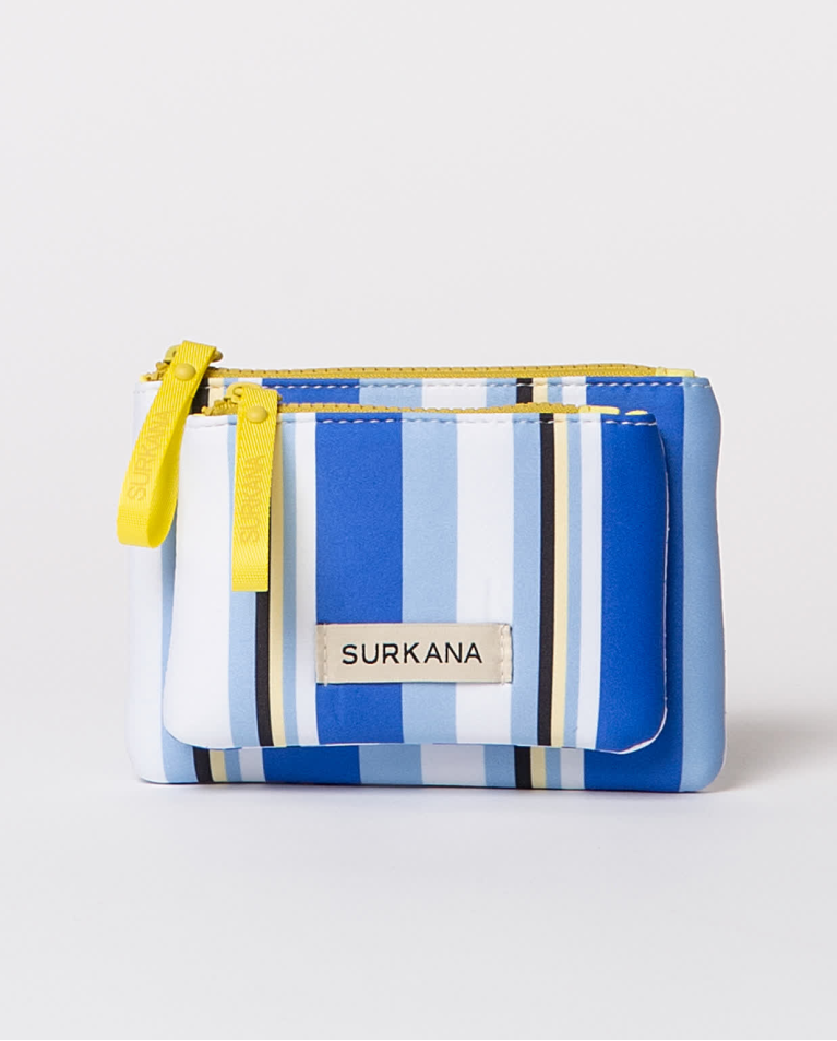 surkana Monedero doble de neopreno estampado Azul