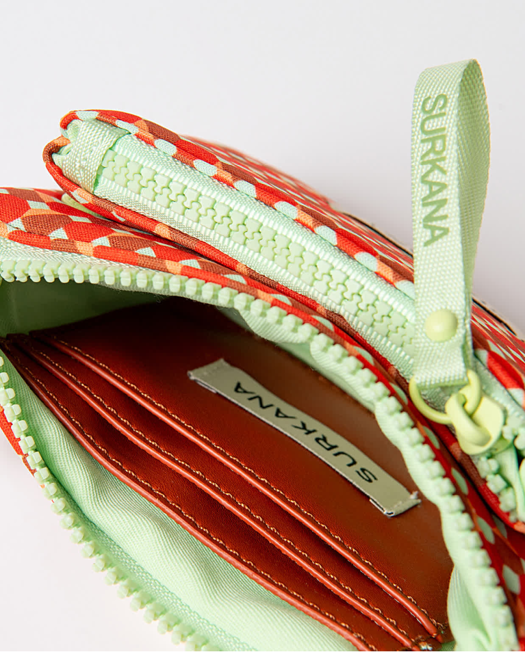 Surkana Monedero Doble De Neopreno Estampado Rojo