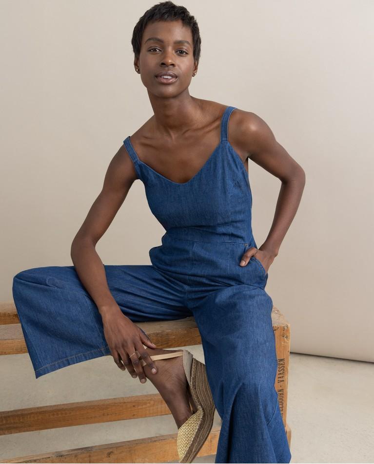 surkana Mono denim de tirantes Azul