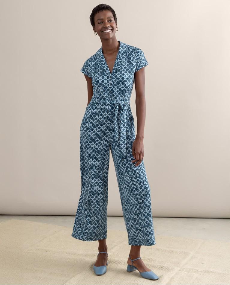 Surkana Mono Elástico Manga Corta Estampado Azul