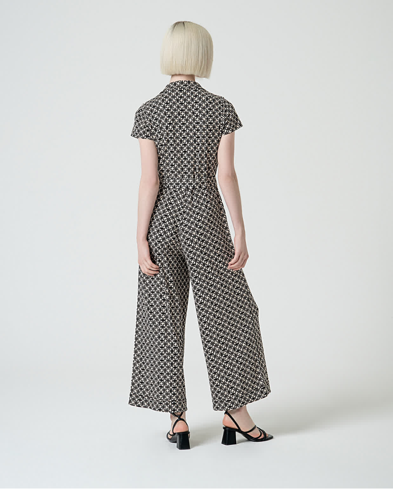 Surkana Mono Elástico Manga Corta Estampado Negro