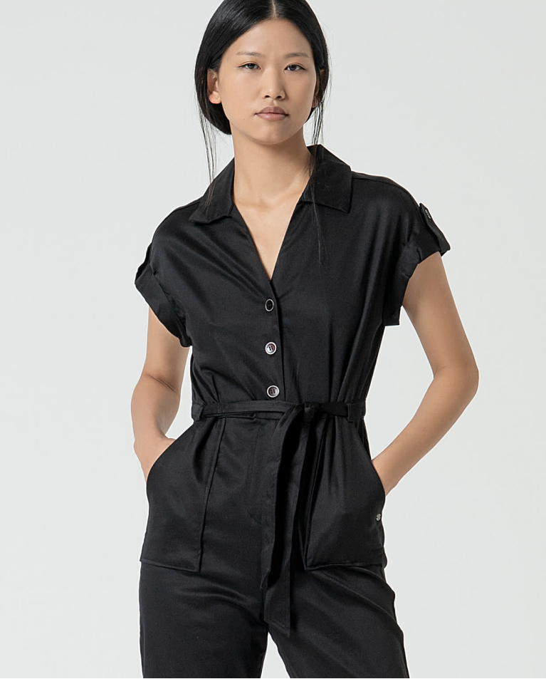 Surkana Mono Liso Entretiempo Negro