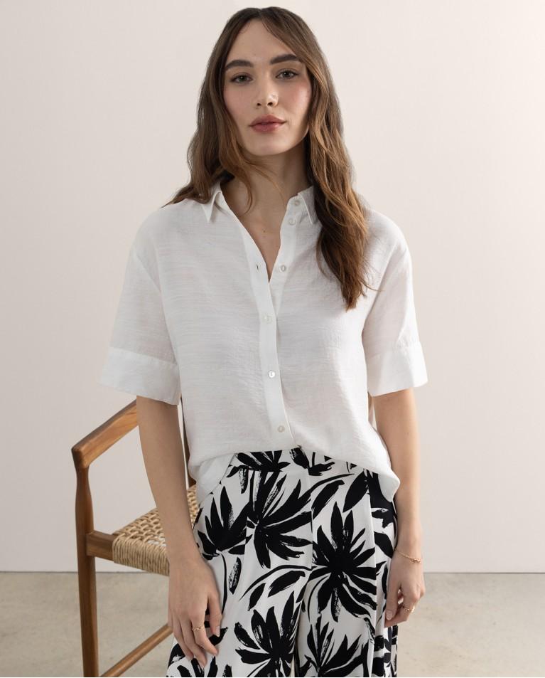 Surkana Pantalón Ancho Y Elástico Estampado Negro