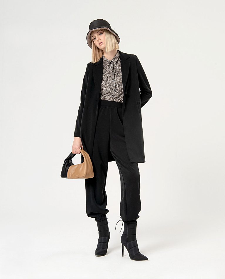 Surkana Pantalón Cargo Elástico Liso Negro