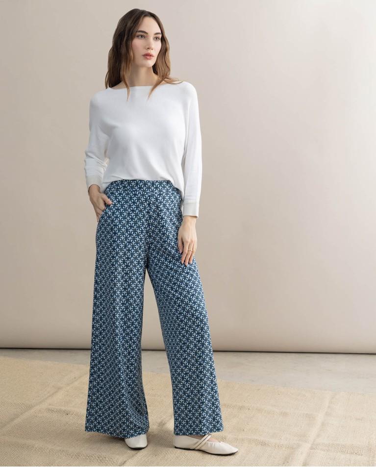 surkana Pantalón culotte elástico estampado Azul