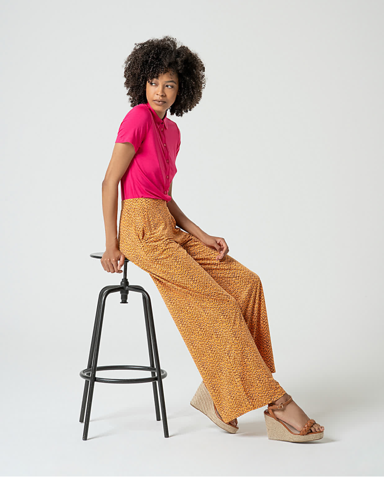 Surkana Pantalón Elástico Fluido Amarillo