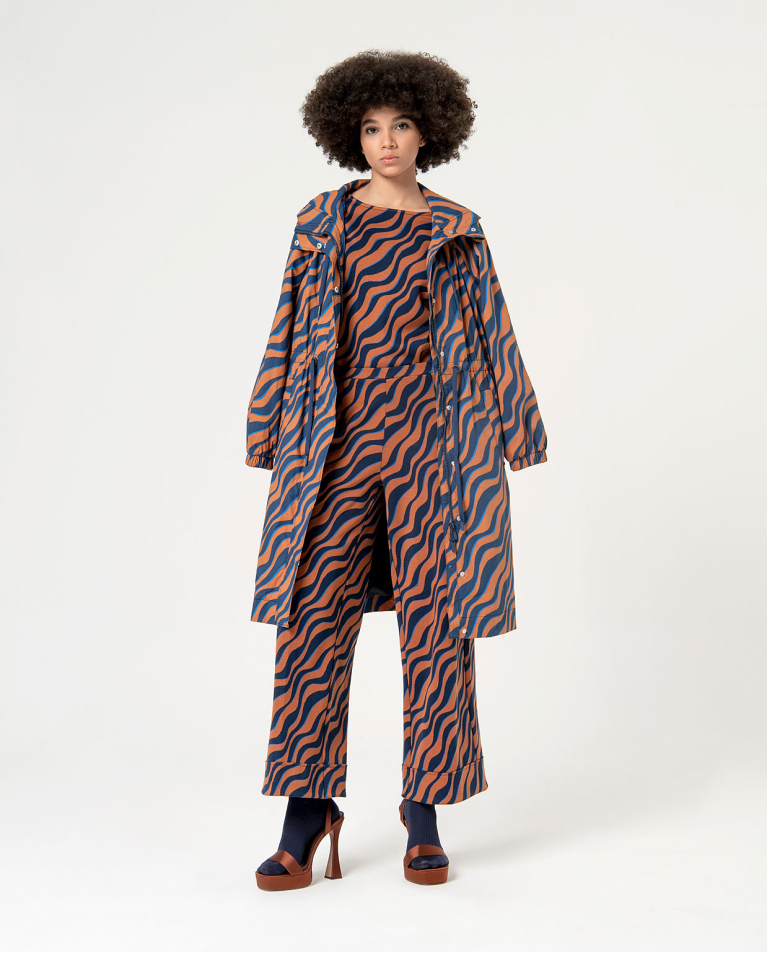 Surkana Pantalón Flare Jacquard Marrón