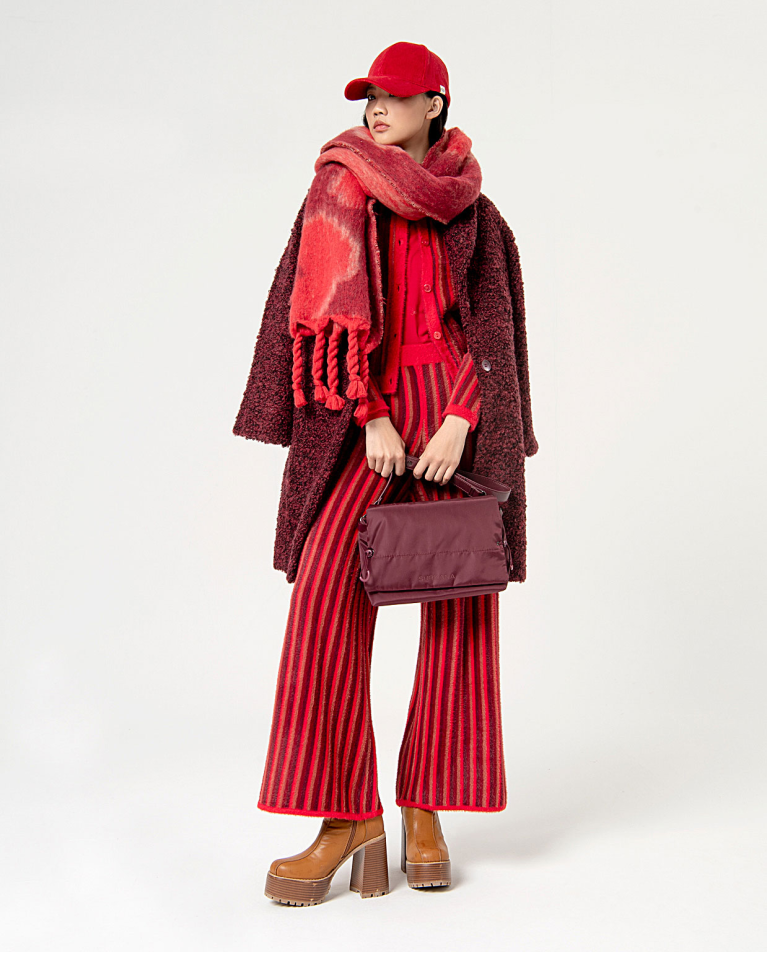 Surkana Pantalón Largo Elástico Cepillado Granate