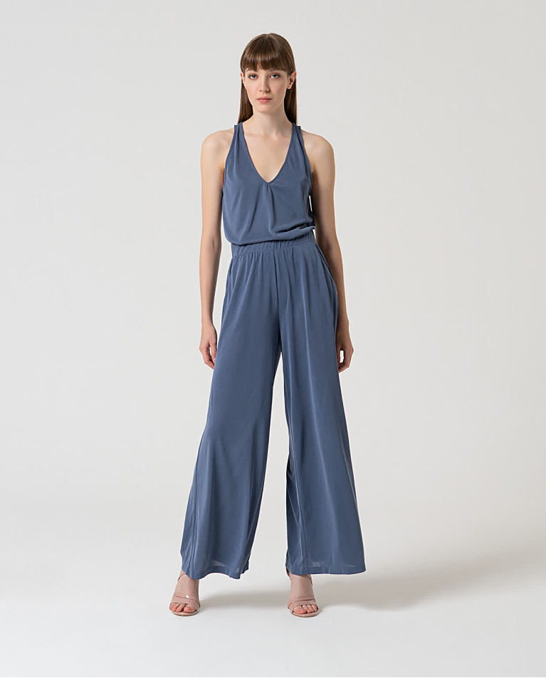 Surkana Pantalón Largo Wide Leg Elástico Indigo