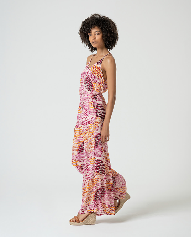 Surkana Pantalón Palazzo Fluido Estampado Multi