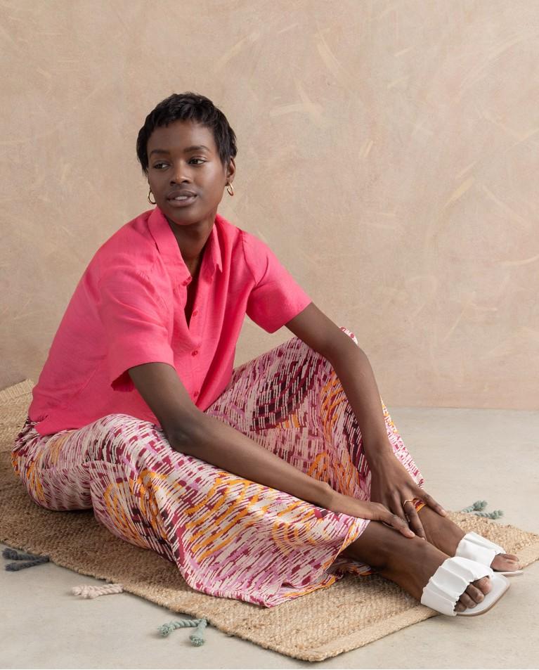 surkana Pantalón palazzo fluido estampado Multi