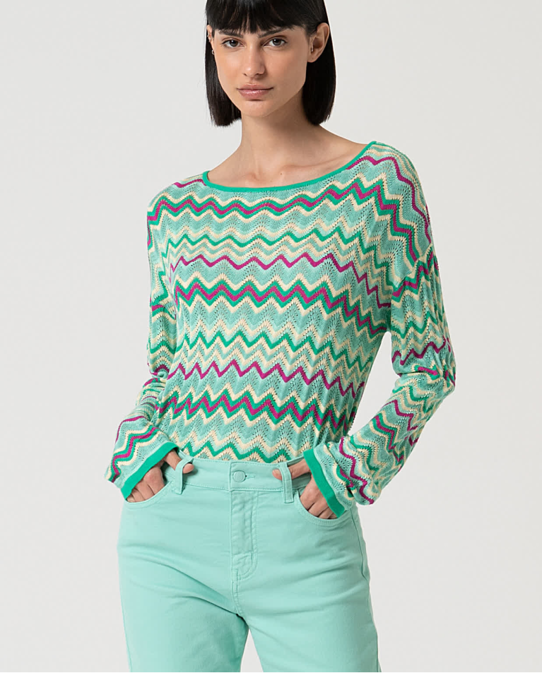 Surkana Pantalón Recto Denim Liso Verde Agua