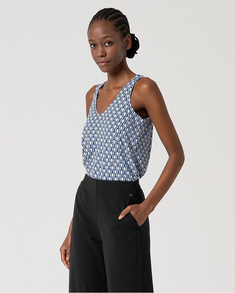 Surkana Pantalón Recto Elástico Liso Negro