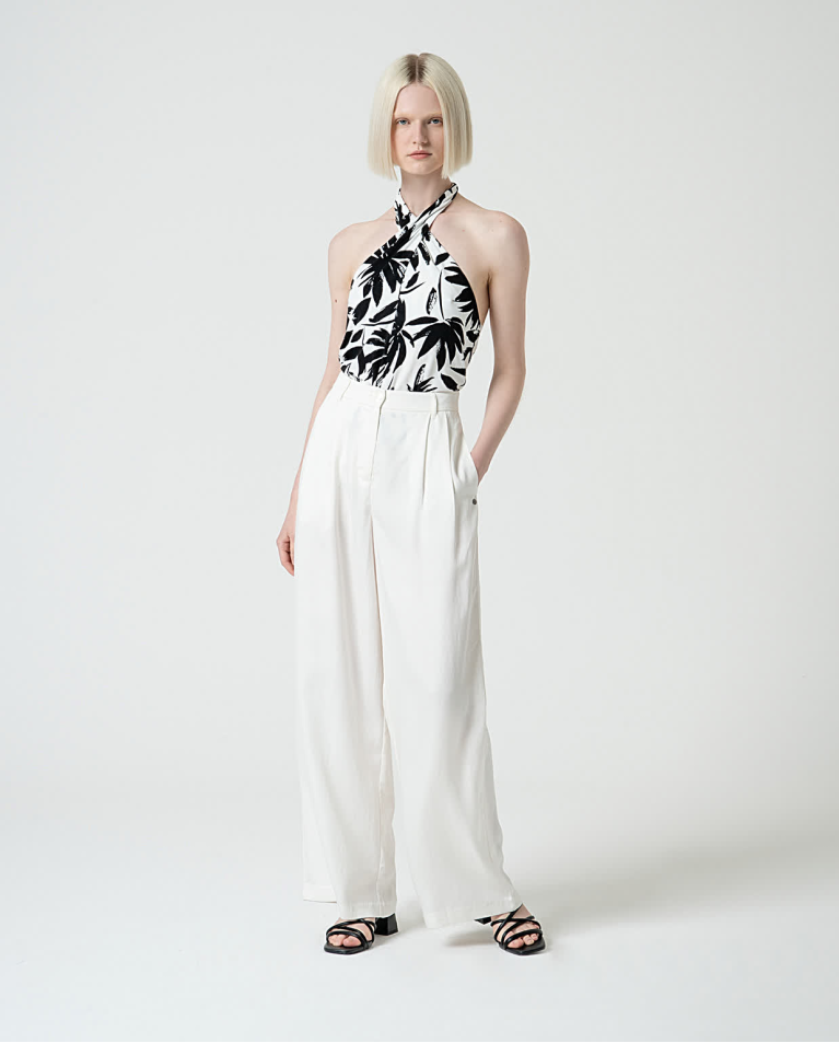 surkana Pantalón sastre liso Blanco