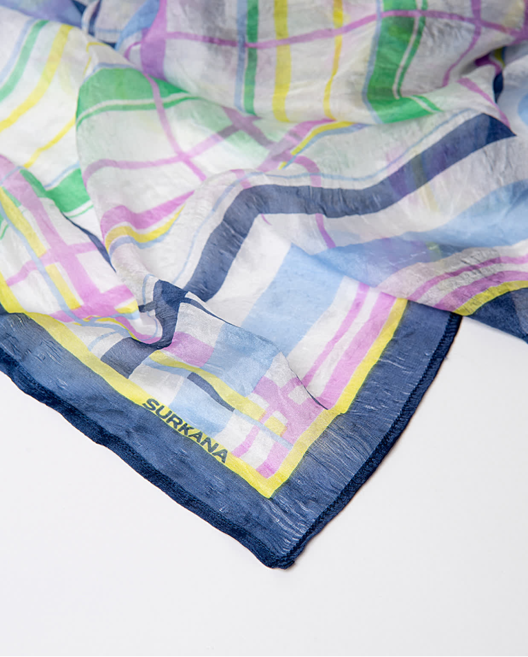 Surkana Pañuelo Cuadrado De Seda Crudo