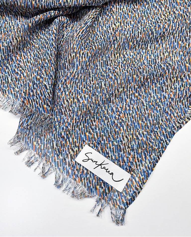 Surkana Pañuelo Foulard Algodón Estampado Azul