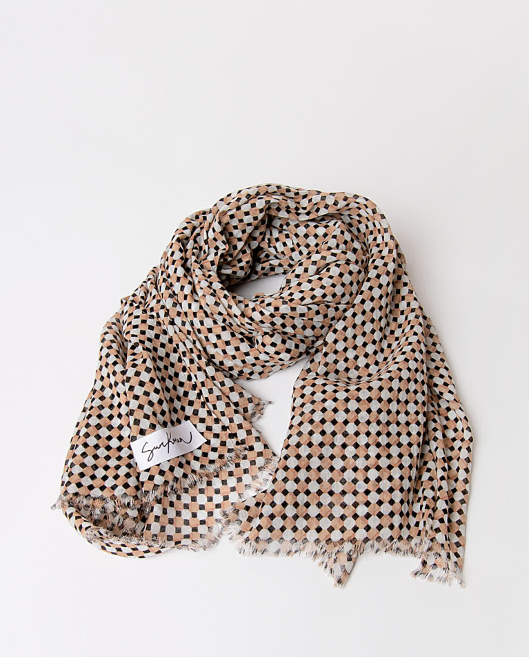 Surkana Pañuelo Foulard Algodón Estampado Crudo