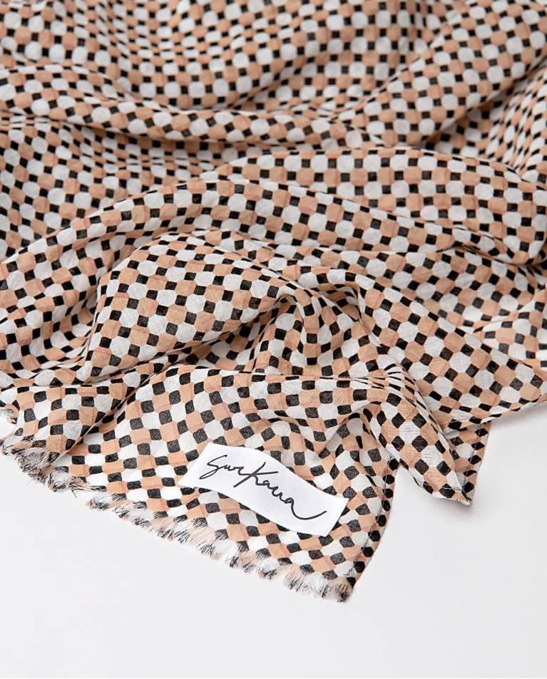 Surkana Pañuelo Foulard Algodón Estampado Crudo