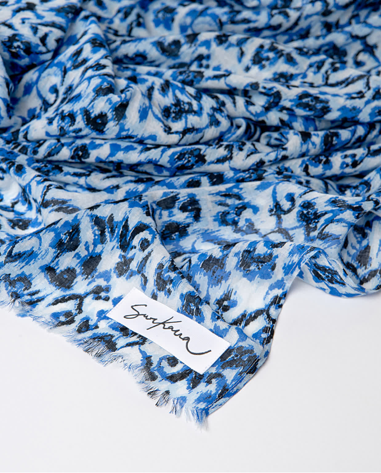 Surkana Pañuelo Foulard Algodón Estampado Marino