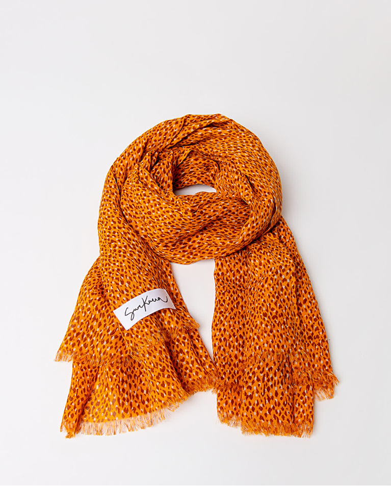 Surkana Pañuelo Foulard Algodón Estampado Naranja