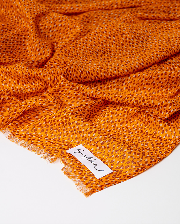 Surkana Pañuelo Foulard Algodón Estampado Naranja