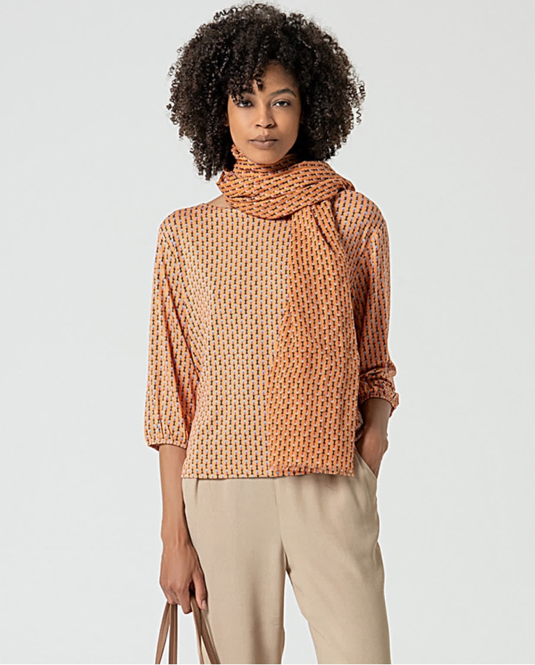 surkana Pañuelo foulard algodón estampado Naranja