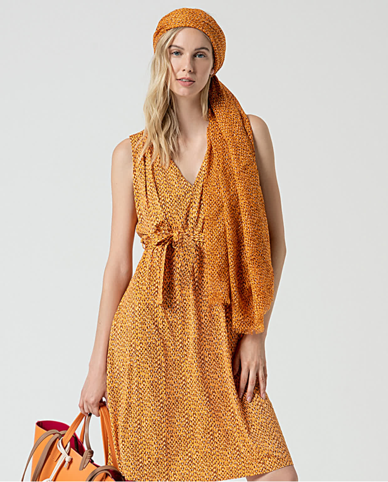 surkana Pañuelo foulard algodón estampado Naranja