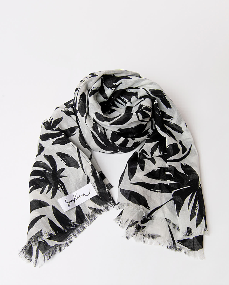 Surkana Pañuelo Foulard Algodón Estampado Negro