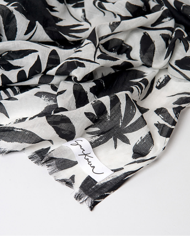 Surkana Pañuelo Foulard Algodón Estampado Negro