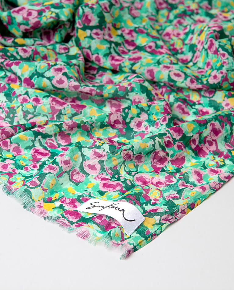 Surkana Pañuelo Foulard Algodón Estampado Turquesa