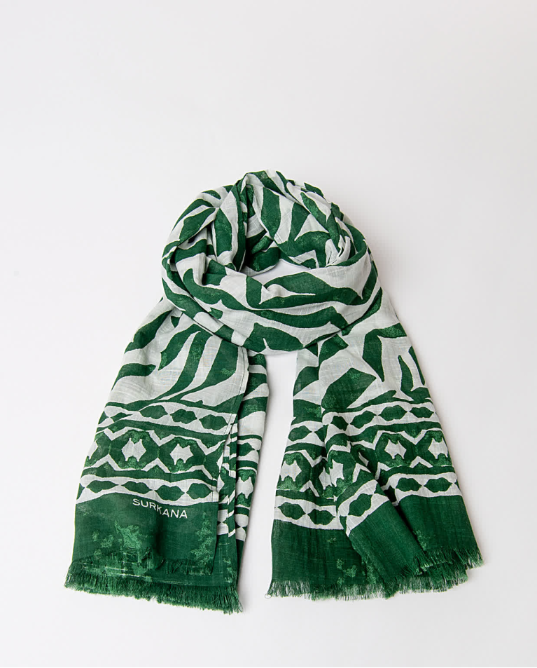 surkana Pañuelo foulard algodón estampado Verde