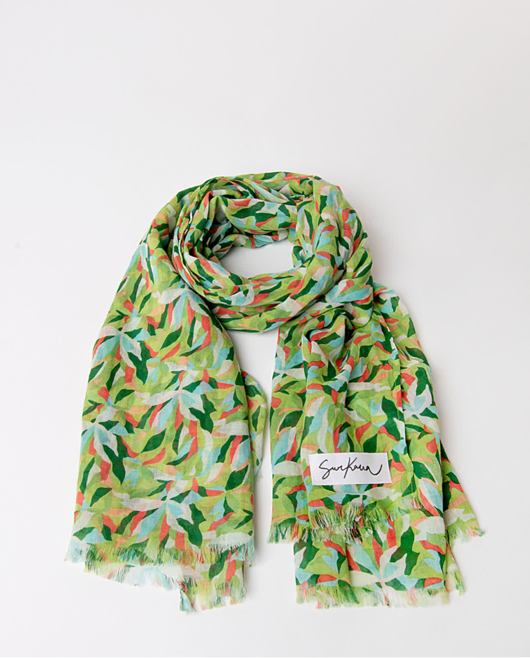 surkana Pañuelo foulard algodón estampado Verde