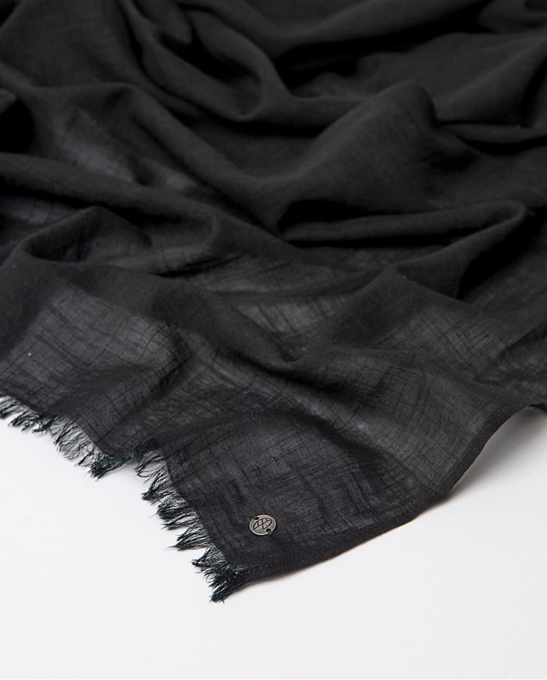 Surkana Pañuelo Foulard Algodón Liso Negro