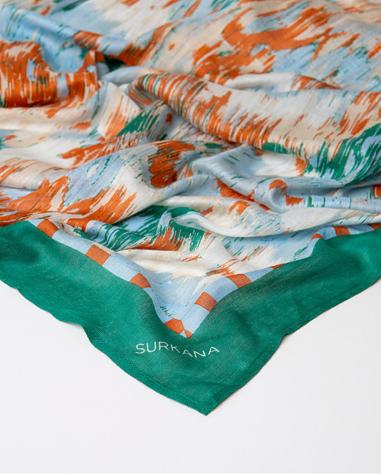 Surkana Pañuelo Foulard Estampado Azul