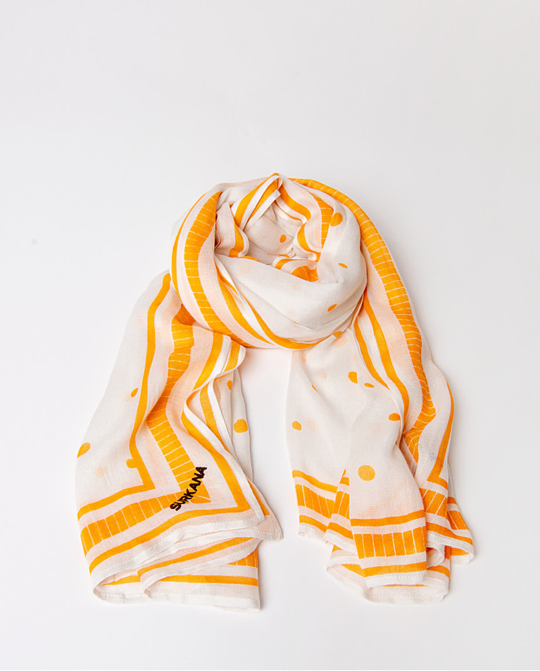 Surkana Pañuelo Foulard Estampado Beige