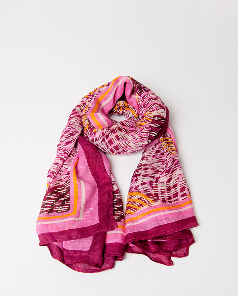 Surkana Pañuelo Foulard Estampado Fucsia