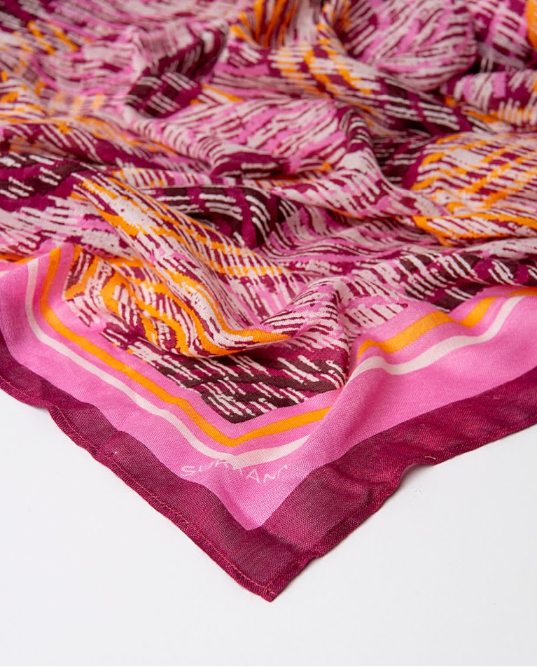 Surkana Pañuelo Foulard Estampado Fucsia
