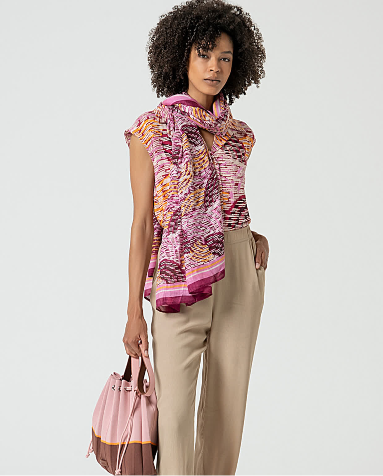 surkana Pañuelo foulard estampado Fucsia