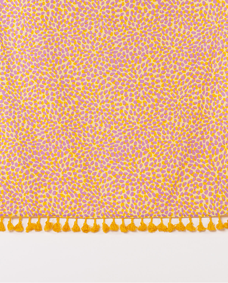 Surkana Pareo Algodón Estampado Amarillo