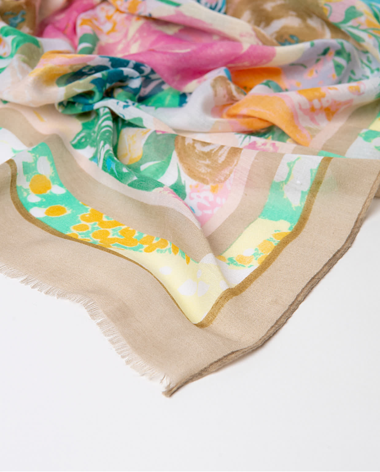 Surkana Pareo Rectangular Estampado Camel