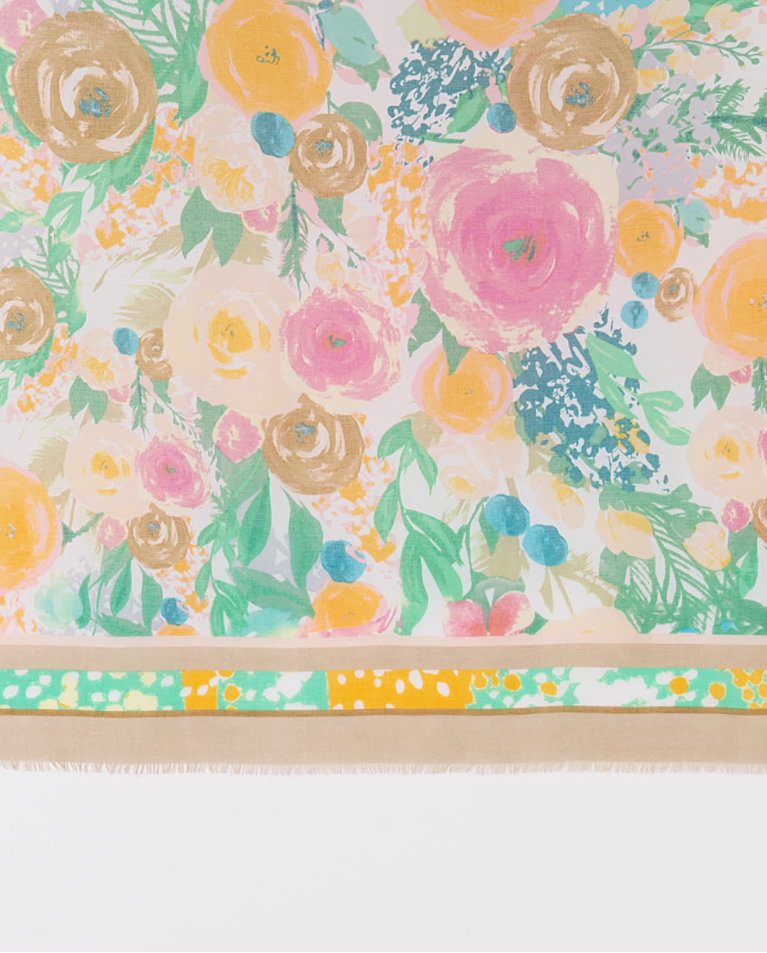 Surkana Pareo Rectangular Estampado Camel