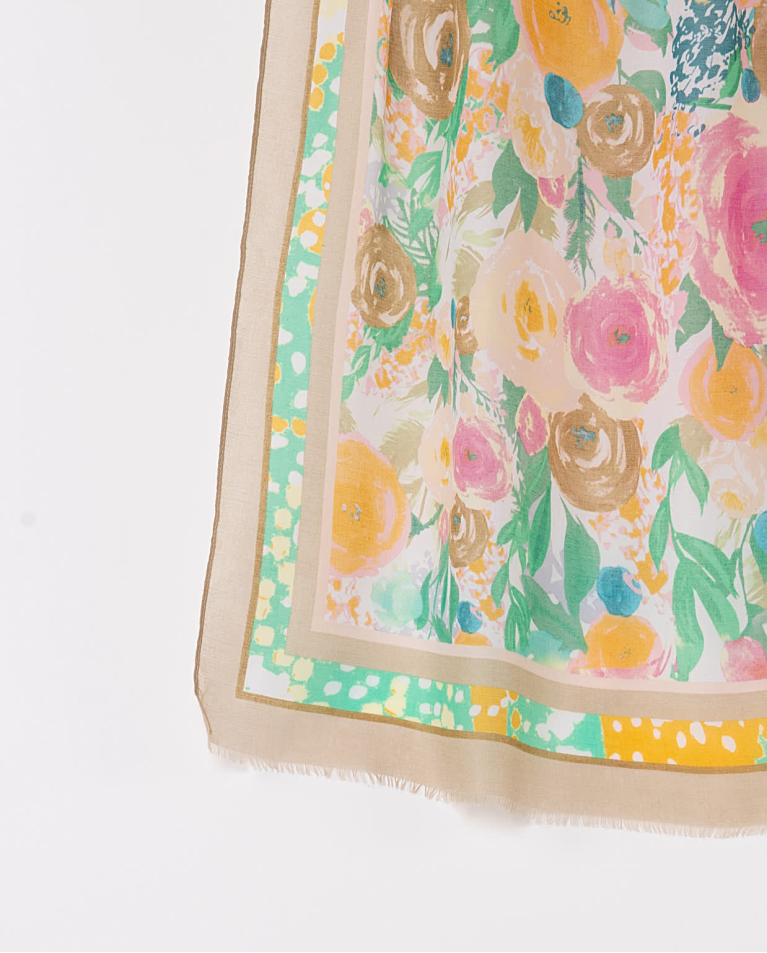 surkana Pareo rectangular estampado Camel