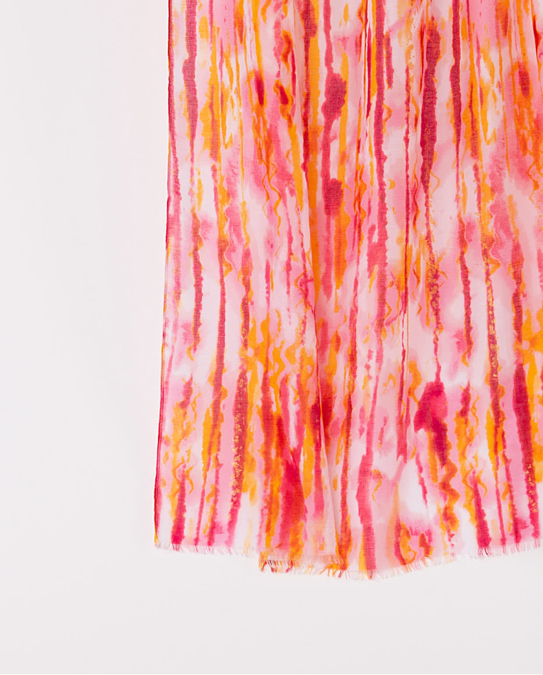 Surkana Pareo Rectangular Estampado Naranja