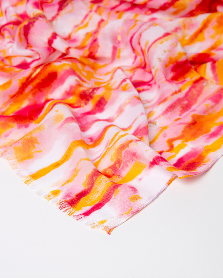 Surkana Pareo Rectangular Estampado Naranja