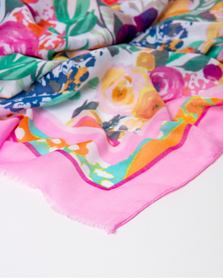 Surkana Pareo Rectangular Estampado Rosa