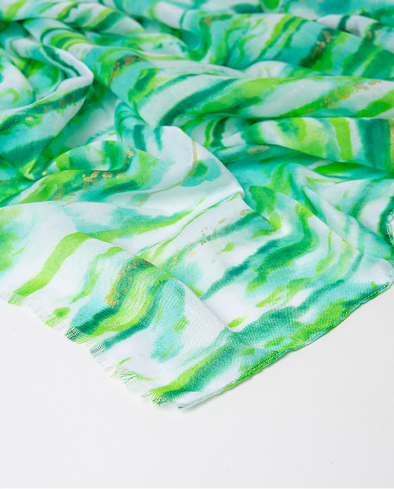 Surkana Pareo Rectangular Estampado Verde